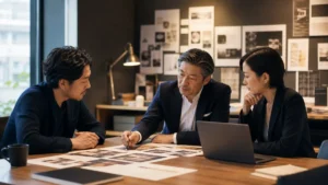 青山の広告・制作会社M&Aで継続案件と制作体制を引き継ぐイメージ